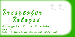 krisztofer kolozsi business card